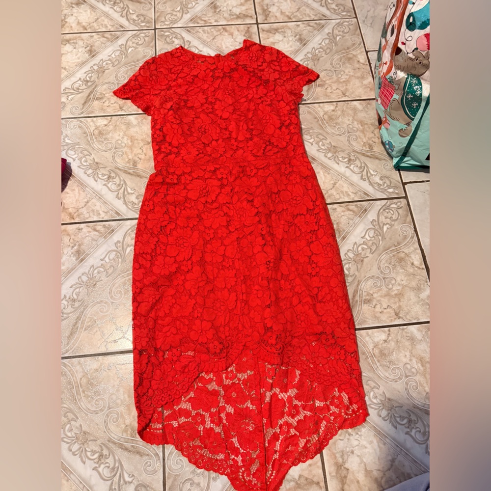 Vince Camuto Vibrant Red Lace Dress